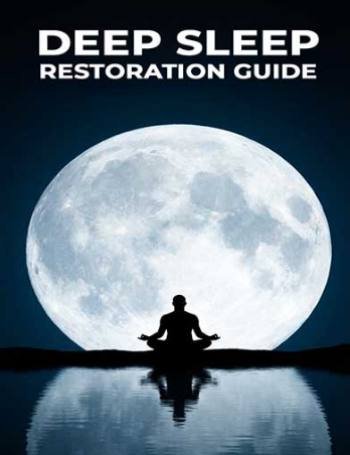 Free eBook “Deep Sleep Restoration Guide” showing strategies to support restful sleep and energy